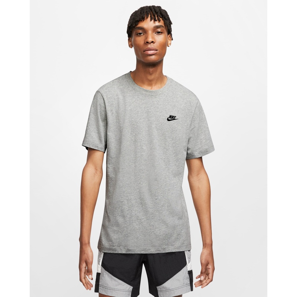 Nike Sportswear Club Mens Heather Grey  Cotton T-Shirt M